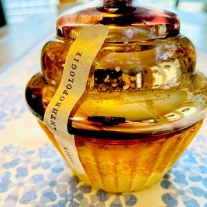 Anthropologie Cupcake Gourmand Caramel Cafe Glass Candle Brown Brand New